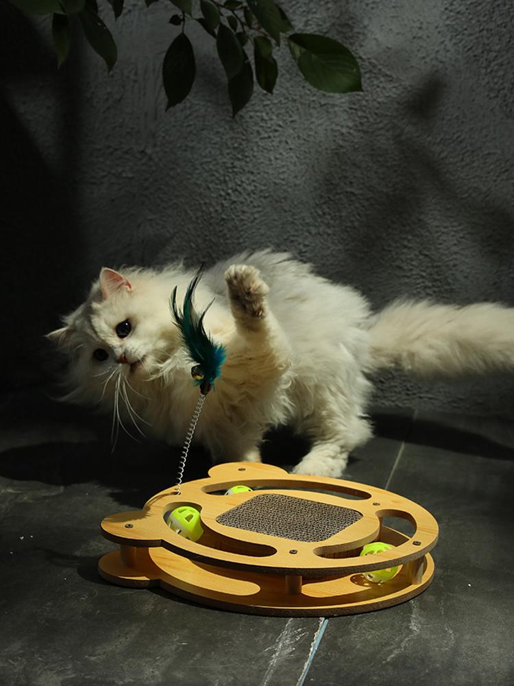 Cat Scratcher Board Wear Resistant Cat Scratching Board Toy with Ball Multifunction Grinding Claw