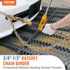 Ratchet Chain Binder 2PCS, 3/8"-1/2" Heavy Duty Load Binders, with G80 Chains 12000 lbs Secure Load Limit, Labor-saving Anti-skid Handle, Tie Down