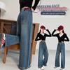 2025 Girls' Embroidered Wide-Leg Jeans: Spring/Fall Casual Straight-Leg Pants for Medium & Big Kids