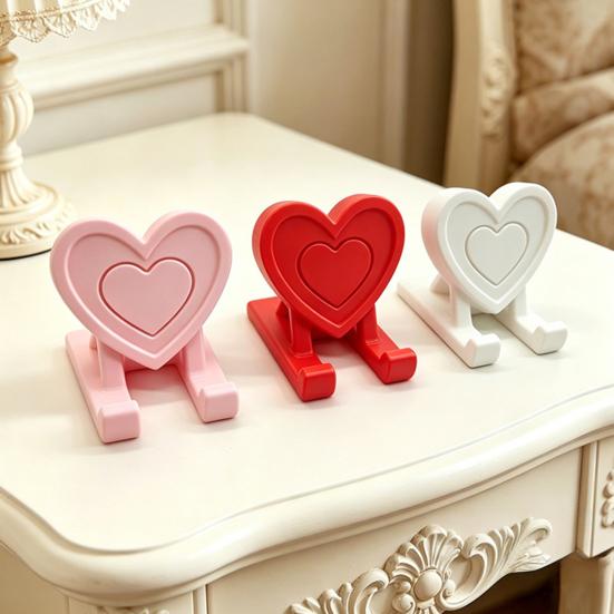 Reusable Phone Stand 3D Printed Heart Holder, Love Shape Mobile Desktop Mount Stand, Cell Tablet Desk Mount, Valentine's Day Gift Holder