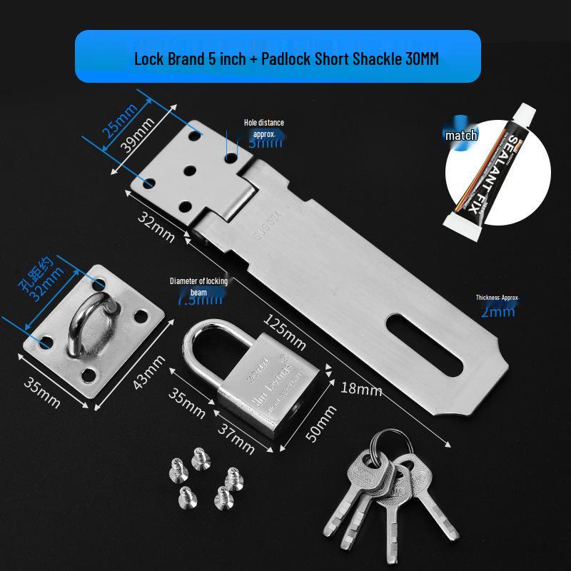 Lockable Thickened Hasp Latch for Cabinet, Drawer, or Wooden Door