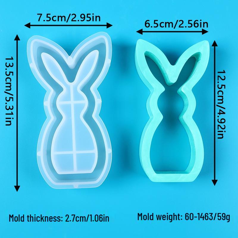 Easter Bunny Candle Holder Silicone Mold for DIY Indoor Decorations