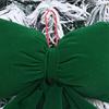 Velvet Christmas Bow Large Plush Stuffed Christmas Tree Hanging Bow with Fluffy White Fur Trim for Holiday Tree Fireplace Party Decoration