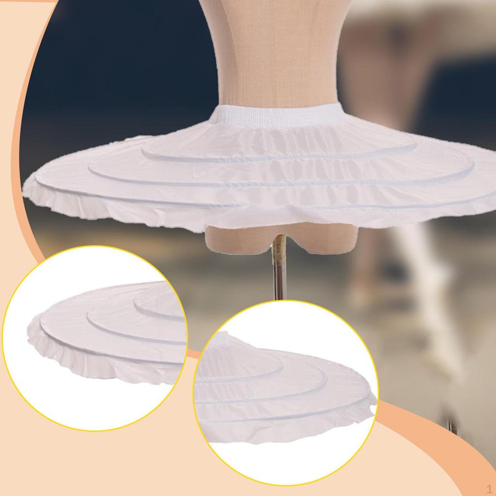 Ballettrock Petticoat 3 Reifen für Cosplay Hochzeit Brautkleid Aufführung Gothic