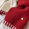 Wool autumn and winter atmosphere contrasting color scarf female versatile warm student thick scarf neck protection cold new