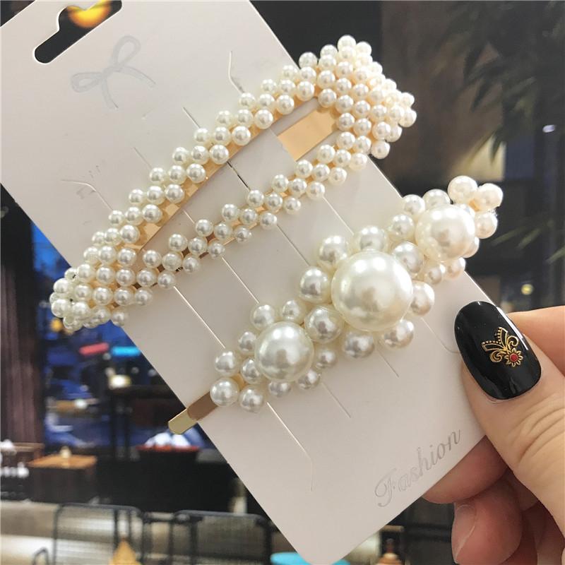 5pcs Sweets Hairpins Pearls Hair Clips for Women Fashion Barrettes Headwear Girls Hair Accessorie Bands