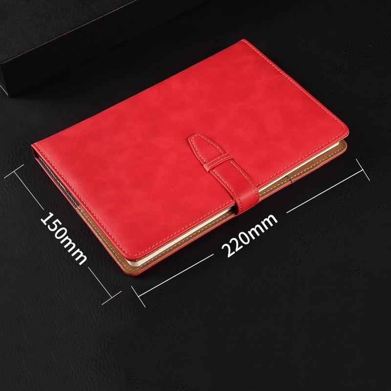 A5 Hardcover Notebook Pu Customized Planner Promotional Business High Quality Leather Diary Leather Book Cover (Red,A5)