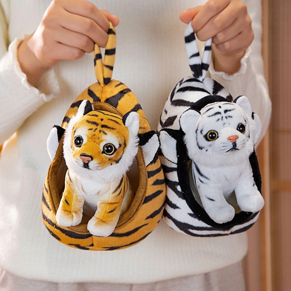 Soft Simulation Animal Plush Toy Baby Tiger Pillow Doll Cute Throw Pillow  Kids Birthday Gift