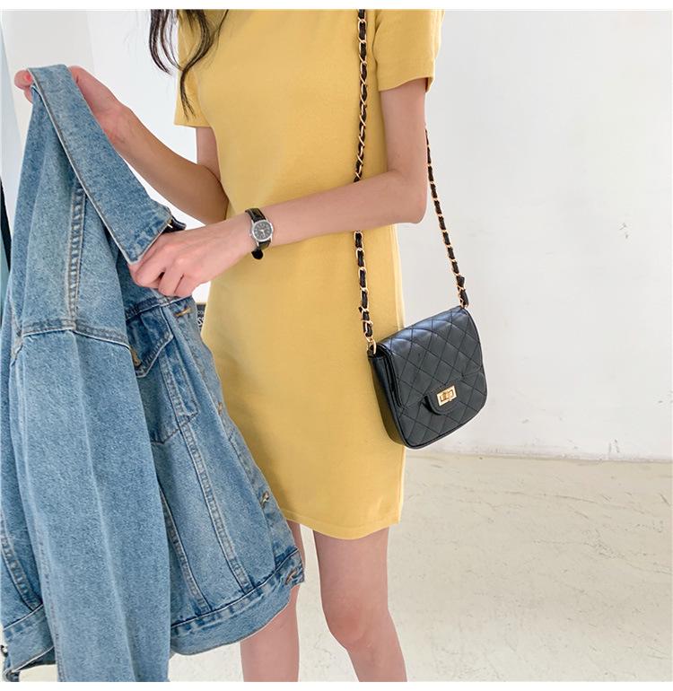 2024 Summer Korean-Style Solid Color Mid-Length Dress for Women Students