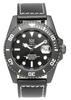 Quartz 20 ATM Water Date Unidirectional Rotating Leather No.2 Diver's Watch, Resistant, Display, Bezel, Strap, Men's