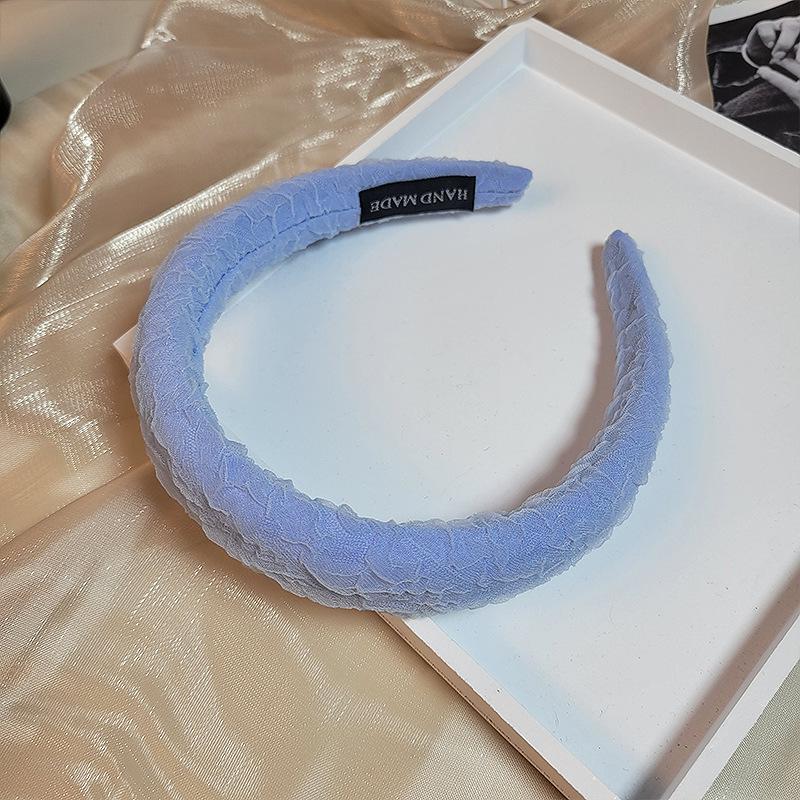 

Candy-colored high-crown headband, Korean internet celebrity style, elegant headband, age-reducing wide-brimmed hair headband, hair ornament 8# Blue