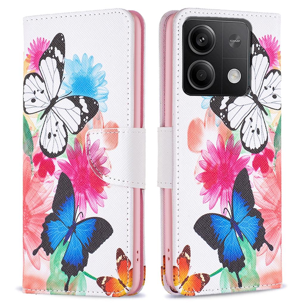For Xiaomi Redmi Note 13 5G PU Leather Phone Case TPU Inner Shell Pattern Printing Design