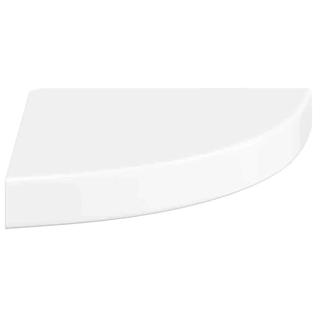 Floating Corner Shelf High Gloss White 25 x 25 x 3.8 cm MDF