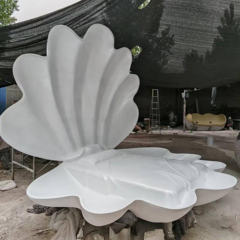 GFK Perlmutt Muschel Modell Skulptur Meeres-Thema Hochzeits-Hintergrund Große Muschel Außen-Dekoration Schmuckstück
