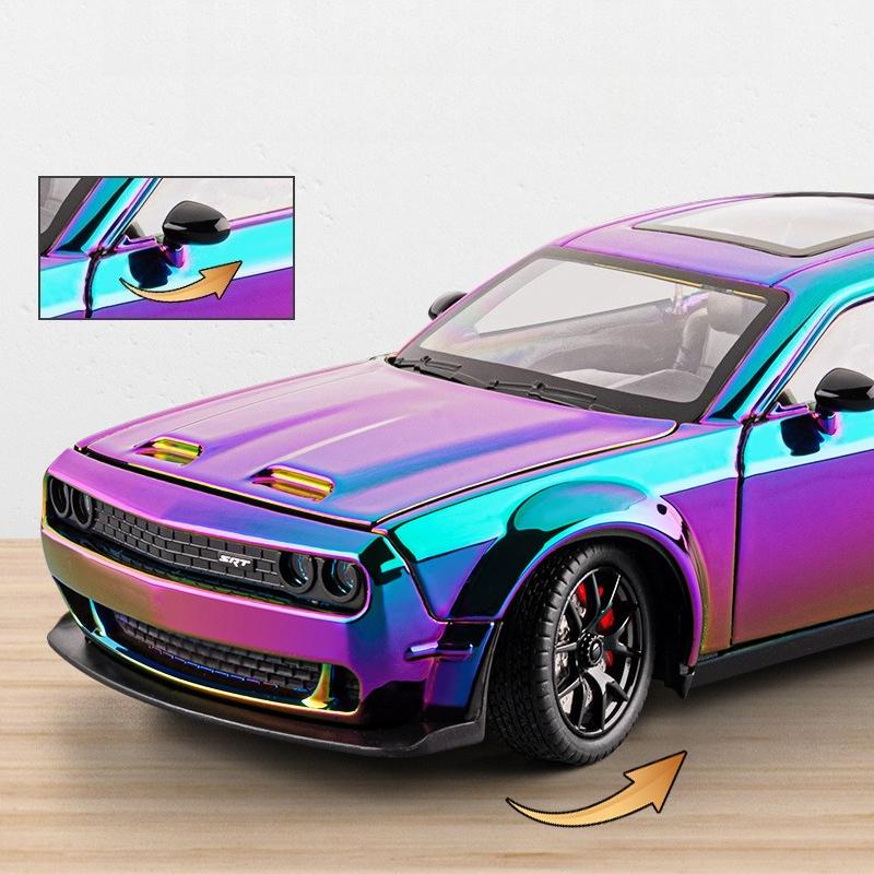 1:24 Dodge Challenger SRT Hellcat Electroplating Version Alloy Car Model Toy Car Kid Toys For Children Christmas Gifts Boy Toy