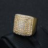 Ring New Hip-hop Ring Gold-plated Four-layer Full Diamond Luxury Men's Ring