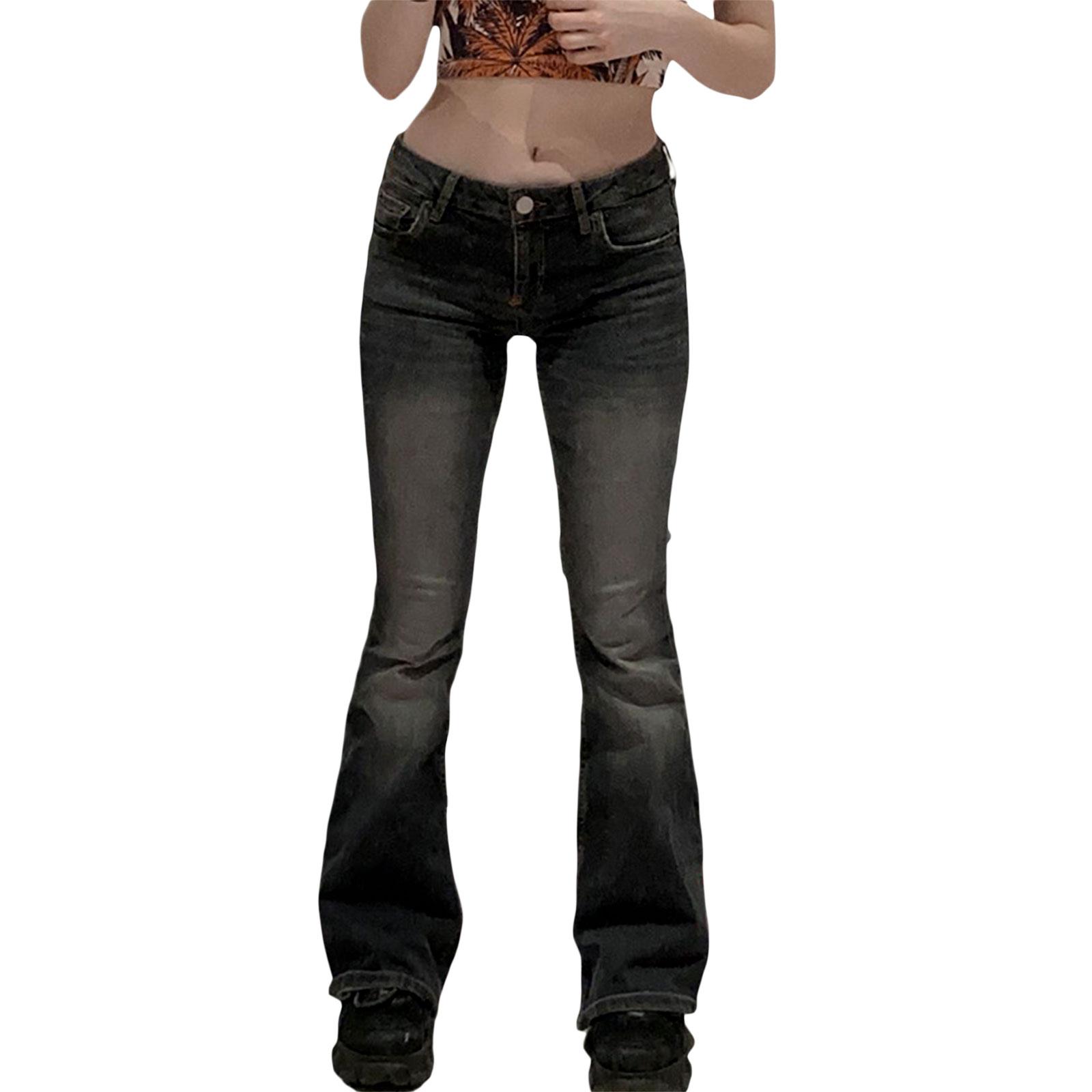 

Женские джинсовые брюки, боковые карманы, повседневные, для вечеринок, уличные, весна-осень, длинные брюки, серые L серый