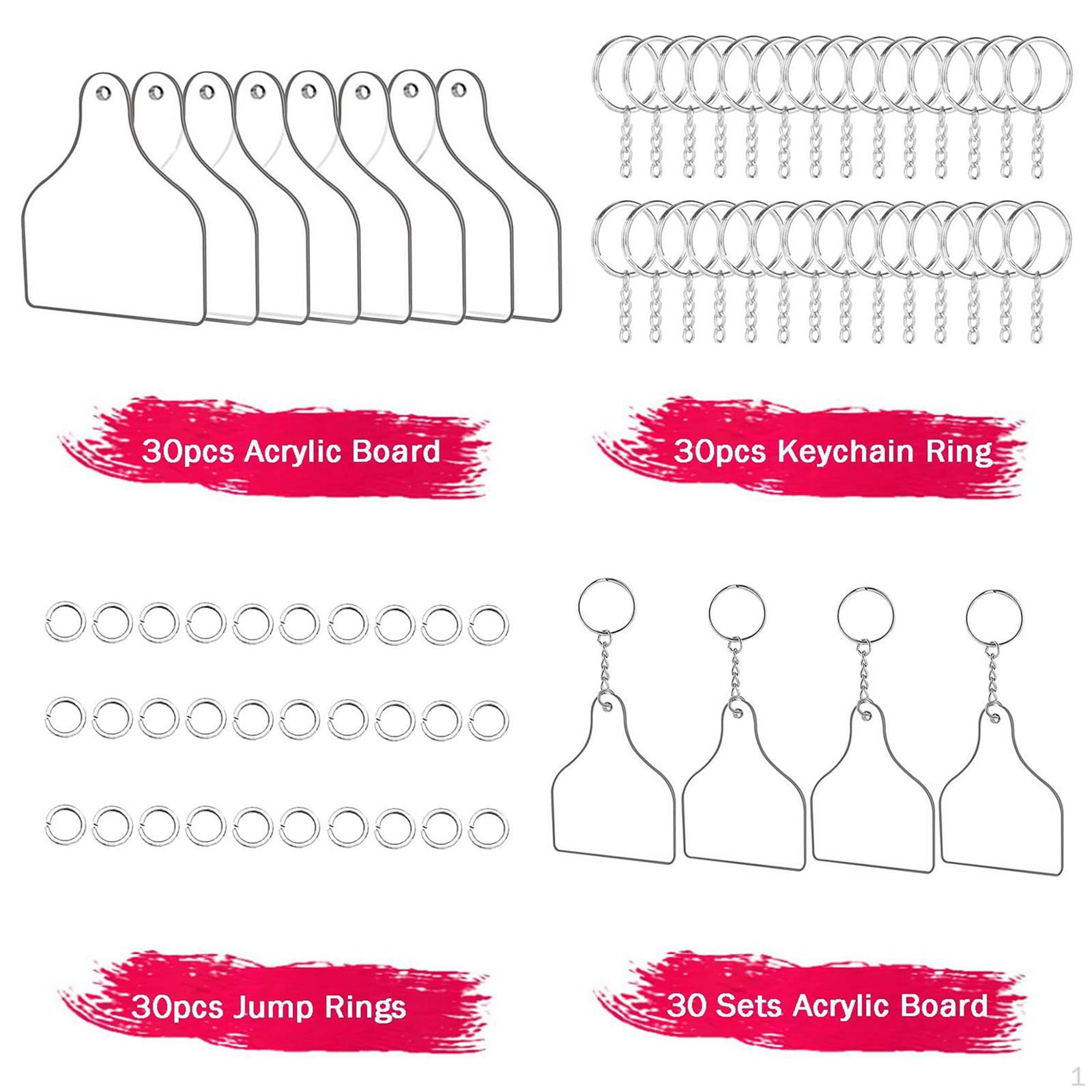 Pcs Transparent Acrylic Supplies with Hanging Hole Disc Ornament for DIY Key Making Blank Board