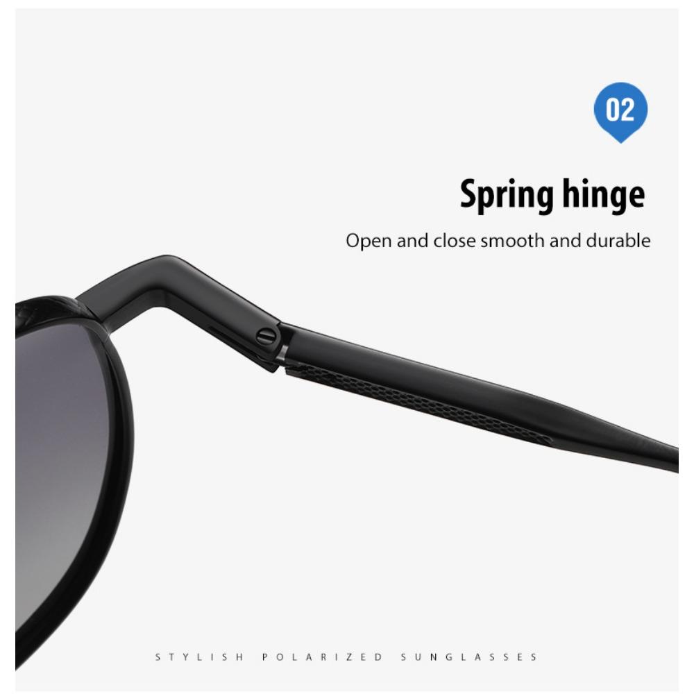 aoron Gradual Change Sunglasses Men's Colorful Two-color Large Frame Sunglasses Fashion Metal Sunglasses