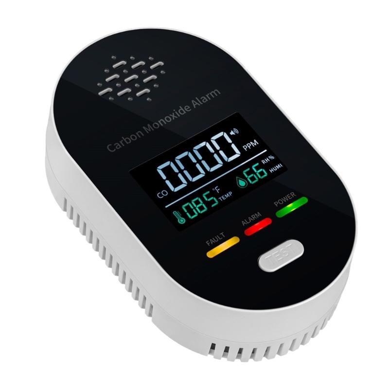 High Sensitivity Carbon Monoxide Alarm Integrated Temperature Moisture Sensors And 85dB Alerts System for Home Office