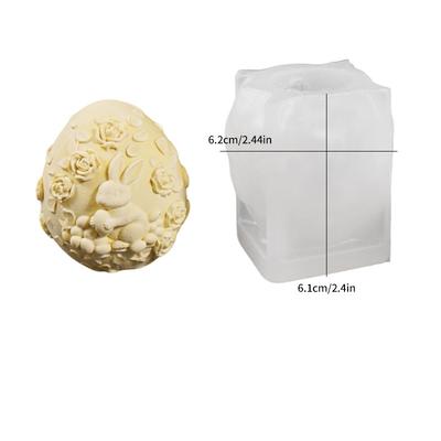 Easter Egg Mold Embossed Egg Shaped Plaster Mold Easter Candle Mold Silicone For Craft Workshops Home Decor Easter Decoration