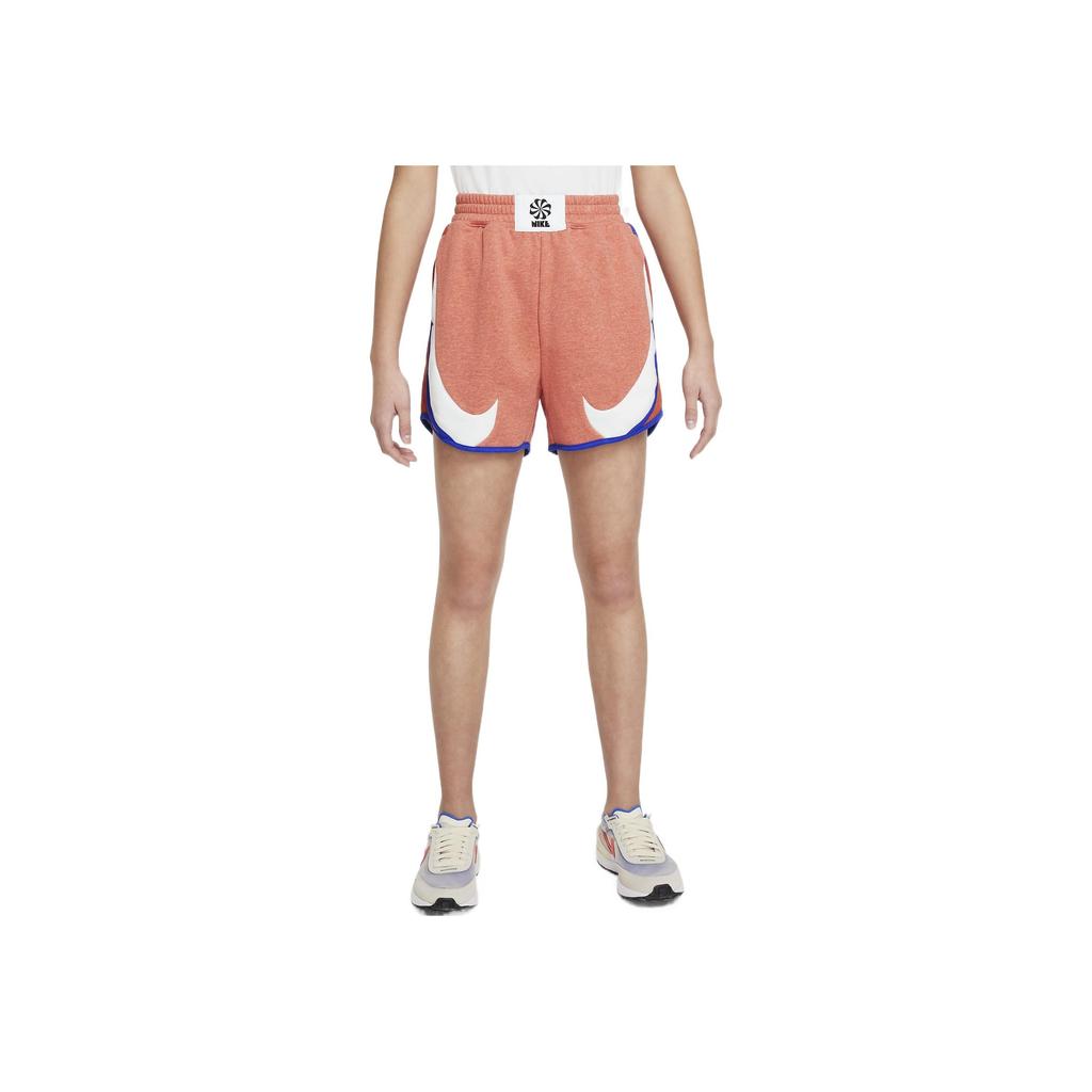Nike Kids SS22 Contrast Double Swoosh Leisure Sports Shorts Kids Bottoms Orange DO6858-827
