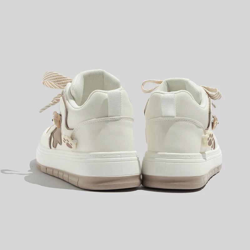 2024 New Platform Non-slip Women's Sneakers Vulcanize Shoes Fashion Flat Increase Lace Up Tenis Sport High Top Brands Shoes
