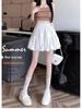 White Floral Bubble Puff Midi Skirt - Women's Summer Short 2025 Edition