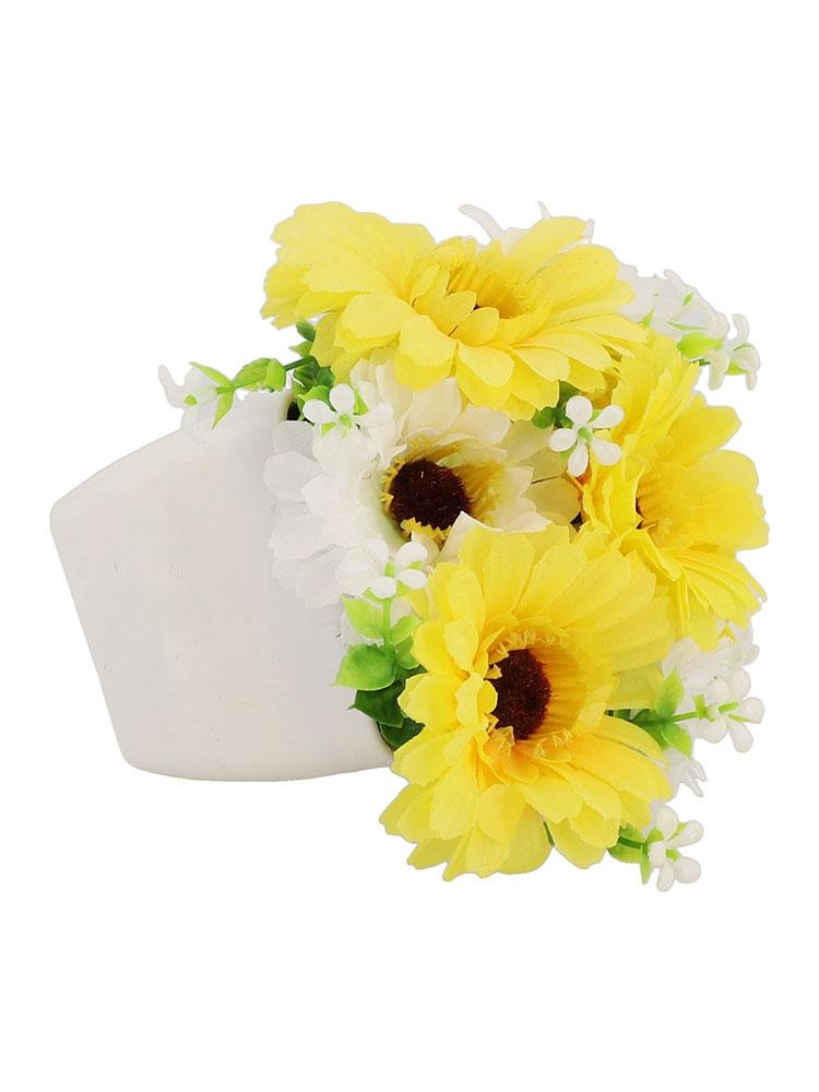 Modern Plastic Outdoor Artificial Flowers Fake Plants In Pot Garden Decoration
