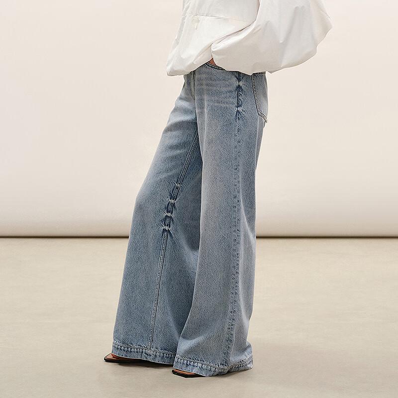 LESS 2026 Summer Cotton Blend Casual Flare Jeans