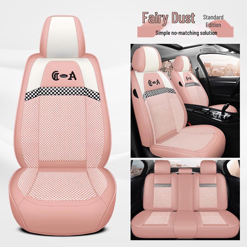 Bestune Cartoon Car Seat Cushion: Universal Leather-Linen Wrap for All Seasons