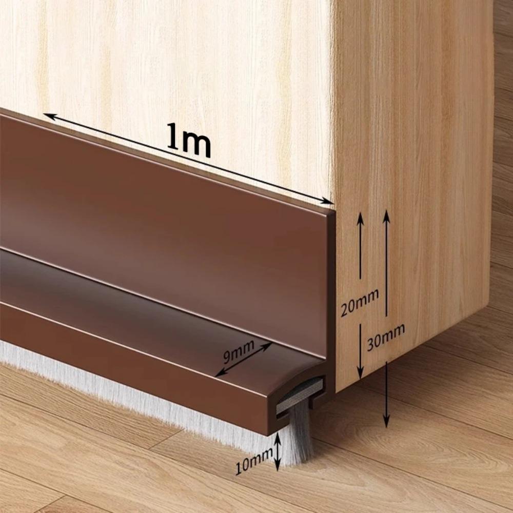 With Brush Door Bottom Seal Strip Soundproof Insect Proof  Seal Strips Door Gap Baffle  Household