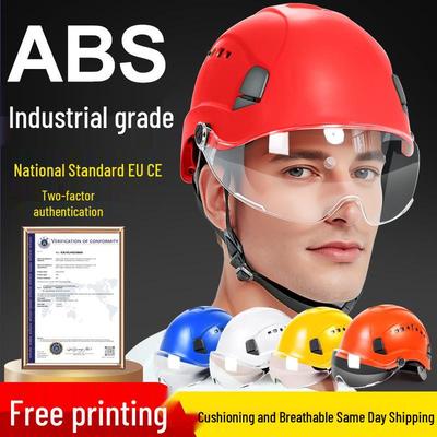 Multifunktioneller Schutzhelm mit Schutzbrille, Atmungsaktiv & Langlebiges ABS, Nationaler Standard, Kundenspezifisches Logo