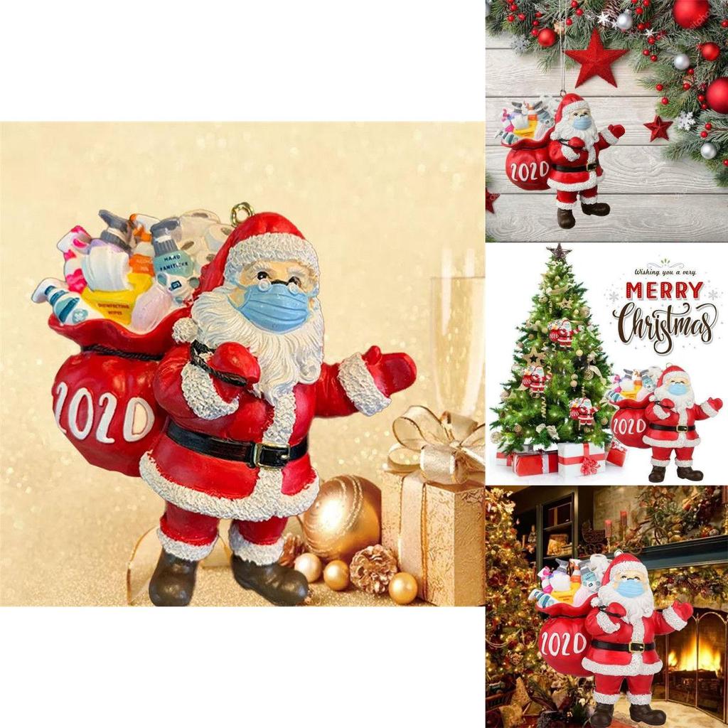 Charming Christmas Tree Ornaments Featuring Santa Claus Wearing A Mask For Holiday Cheer