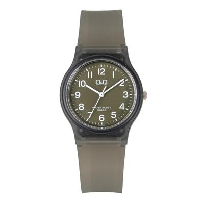 Citizen Analogico 10 ATM Resistente all'Acqua Uretano Nero con Scheletrato Orologio Q&Q, Resistente, Cinturino, V06A-517VK,
