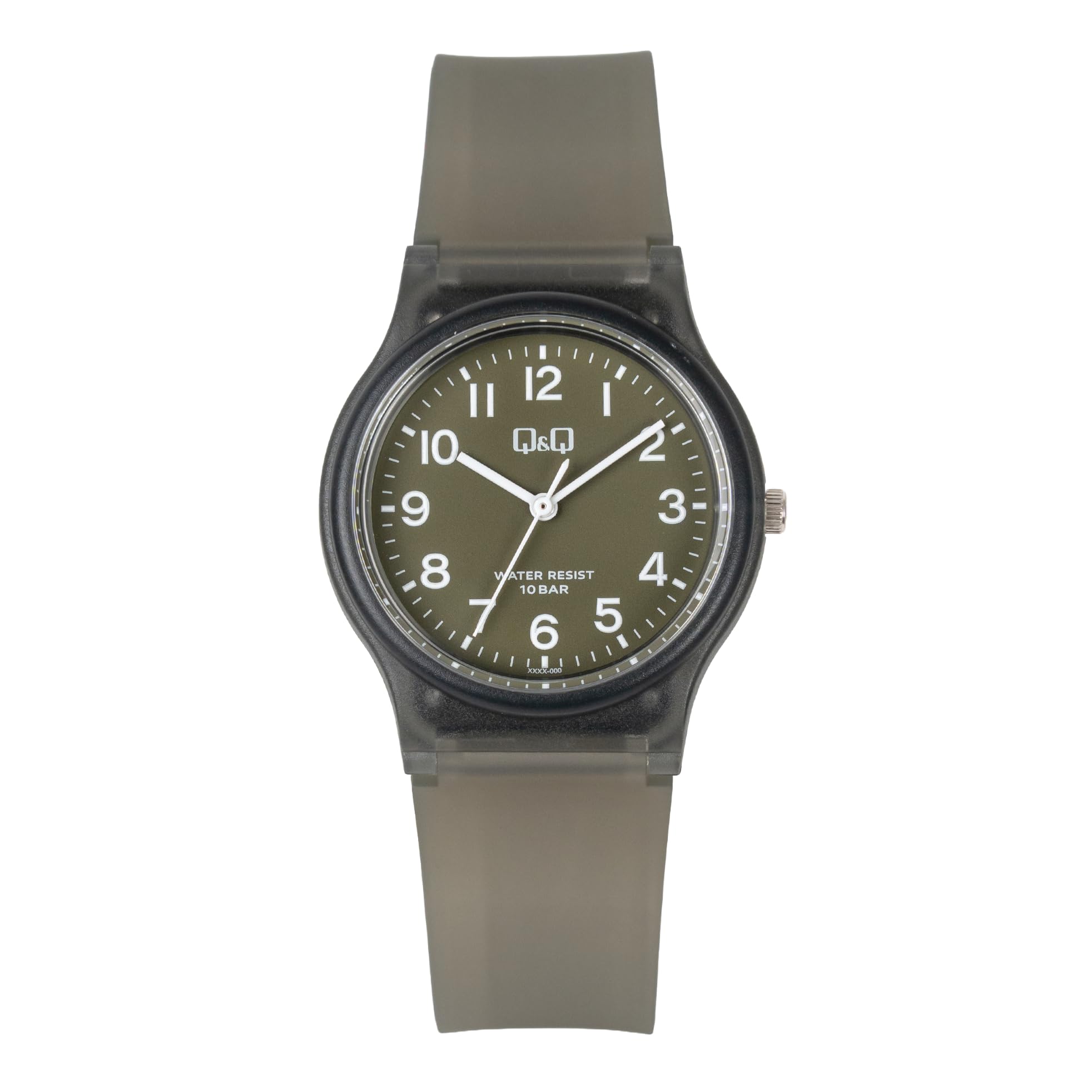 

Citizen Q&Q Analog Wristwatch, Resistant to 10 ATM, Unisex, Urethane Strap, Black x Skeleton