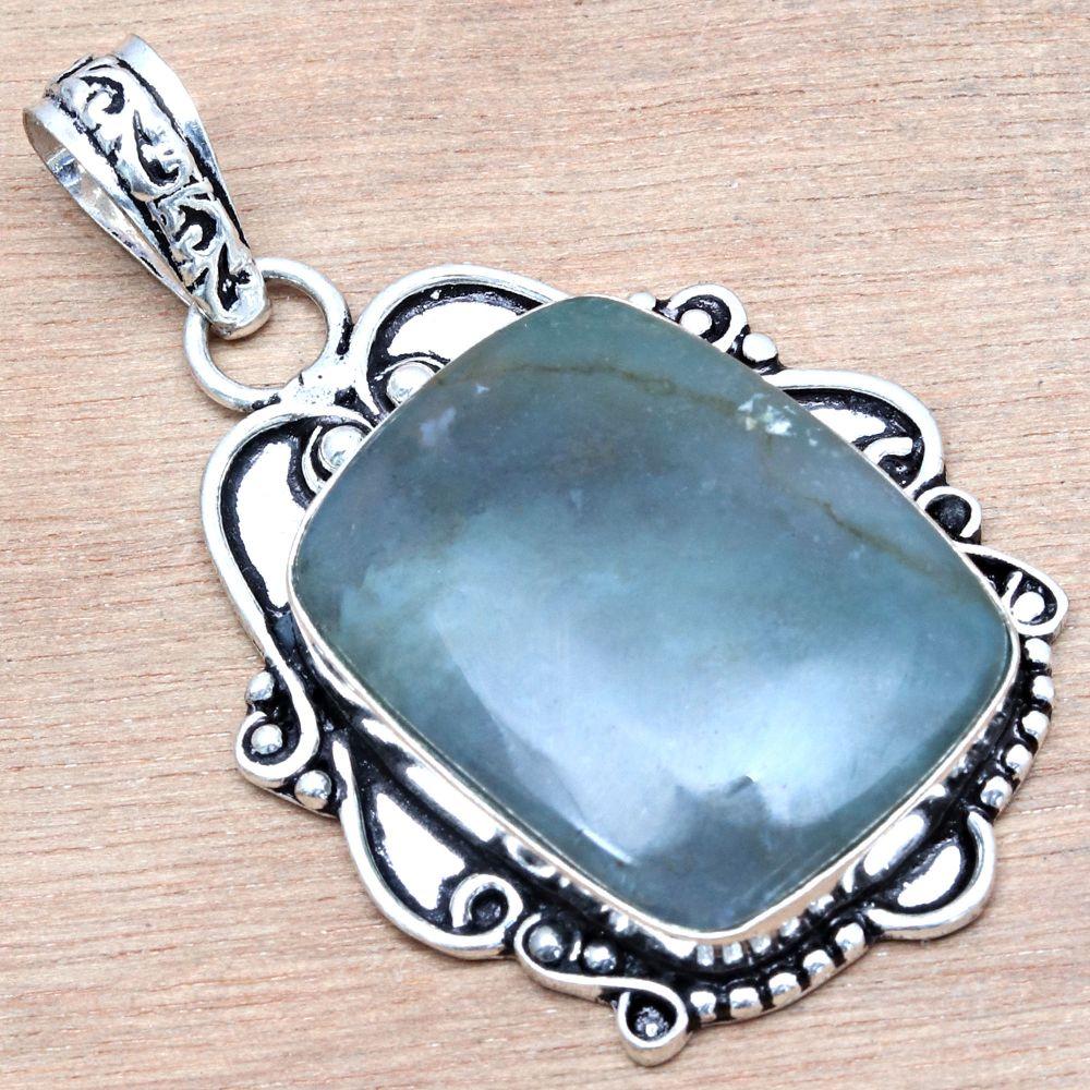 Pendant Jasper Gemstone Handmade Mother'Day Silver Jewelry 2.25"