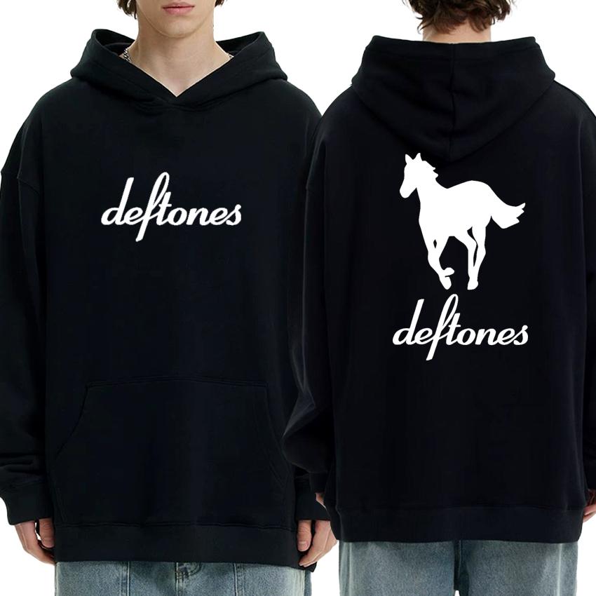 Fashion New Deftones White Horse Double Sided Print Hoodie Men Women Long Sleeve Fleece Sweatshirt Unisex Autumn Winter Pullover