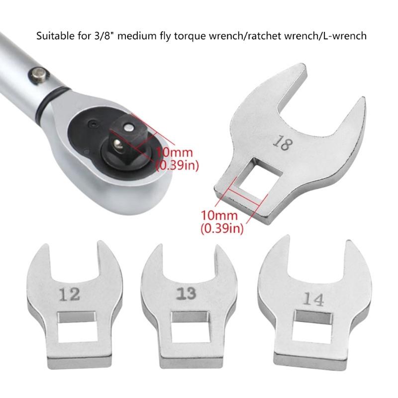 Zestaw kluczy oczkowych 3/8 cala 10-19mm Regulowany zestaw kluczy płasko-oczkowych do prac mechanicznych Akcesoria do mocowania z dostępem