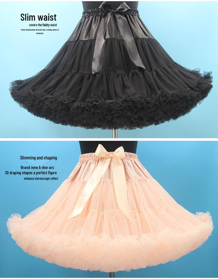 Adult Super Puffy Breathable Tulle Skirt - Soft Lolita Tutu Petticoat Skirt