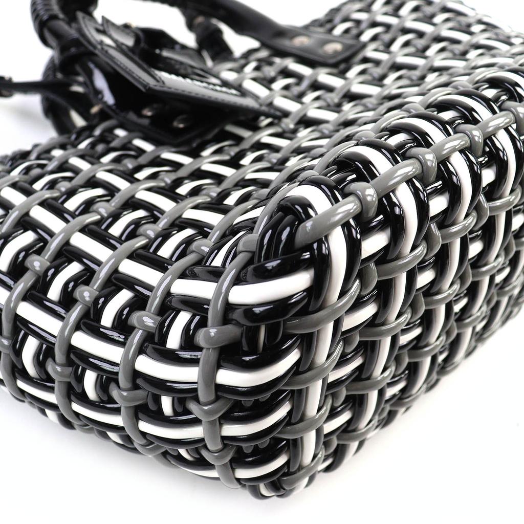 Excellent BALENCIAGA Shoulder Bag Bistro Basket Bag XS 2WAY Handbag Enamel Women 671342 Used