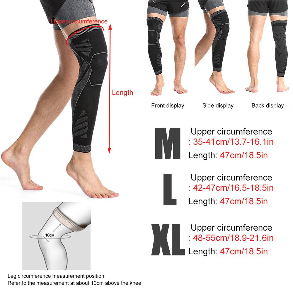 1PC Full Leg Compression Sleeve Knee Brace Support For Weightlifting Joint Pain Relief Muscle Tear Sports Recovery