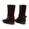 Mode AIYUQI Damen Western Cowboy Stiefel Rutschfest Spitz Zehe Schnalle Damen Motorradstiefel Herbst/Winter Stiefeletten