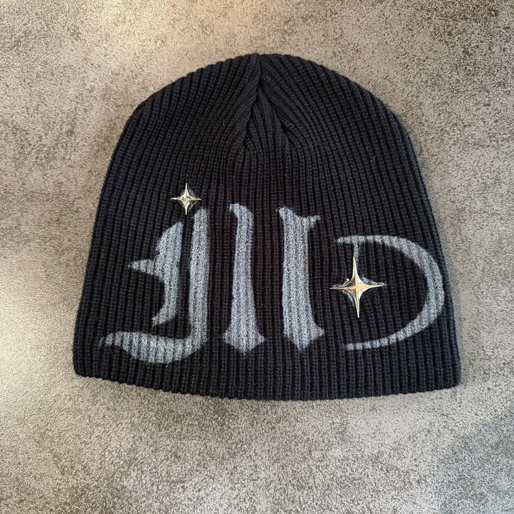 Letter Pattern Woolen Cap With Adjustable Fit For Autumn And Spring Casual Wear Black