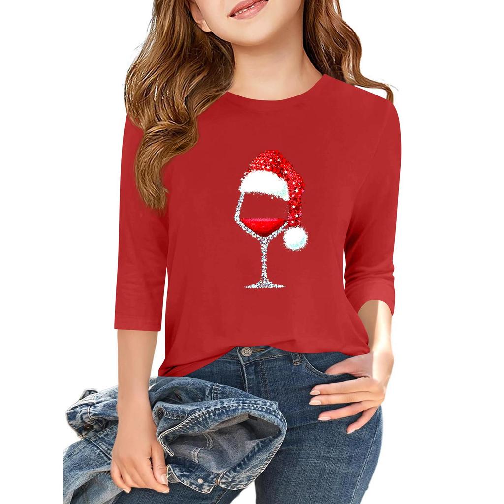 Dětské ležérní tričko s 3/4 rukávem a potiskem ke Dni nezávislosti, s kulatým výstřihem