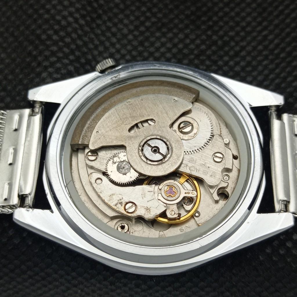 OROLOGIO VINTAGE RISTRUTTURATO SEIKO 5 AUTO 7019A GIAPPONE UOMO D/D ROSSO 593a-a311242-9