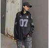 Men's Loose Hip Hop Graffiti Mesh Long-Sleeve Jersey Top