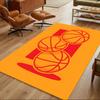 Basketball Sport Design Home Carpet Soft Plush Non-slip Bottom Bedroom Bedside Mat Bohemian Boho Style Housewarming Gift Idea