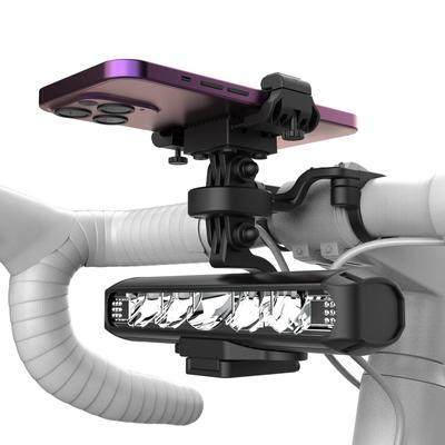 Światło Rowerowe Telefon 8000mAh 2600LM Ładowalna Lampa Rowerowa na Noc z Uniwersalnym Uchwytem na Telefon 2-w-1 i Uchwytem do Jazdy, Regulowany,