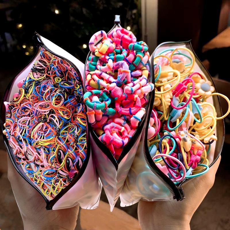 

30/100/1000 шт. эластичные резинки для волос для женщин и детей, милый держатель для хвоста, резинка для волос, веревки, аксессуары для волос
